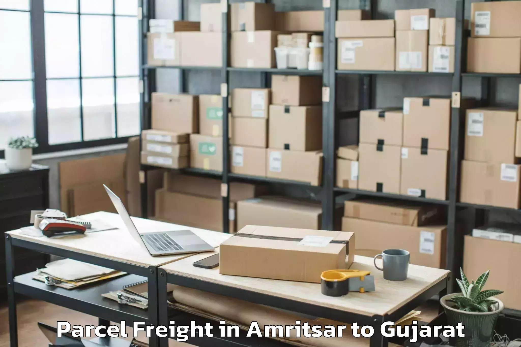 Trusted Amritsar to Khambhaliya Parcel Freight